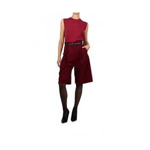 NEW PARENTEZI gabriel faux wool culotte pants in burgundy